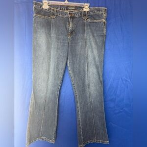 Abercrombie & Fitch Split Back Hem Cropped Slightly Flared Leg Jeans Size 12